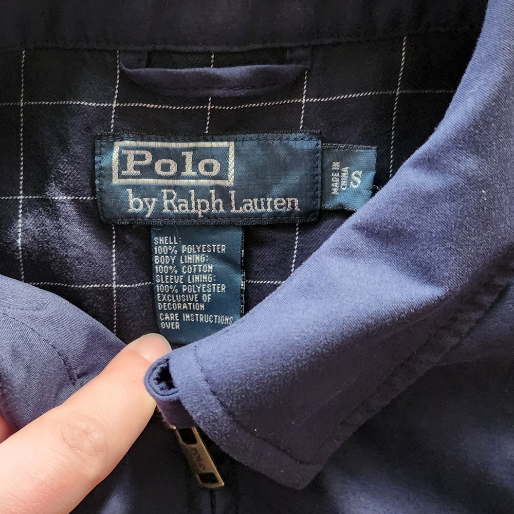 Polo Ralph Lauren Vintage Navy Blue Mens S Bomber Bi-Swing Zip-Up Jacket - Picture 4 of 8